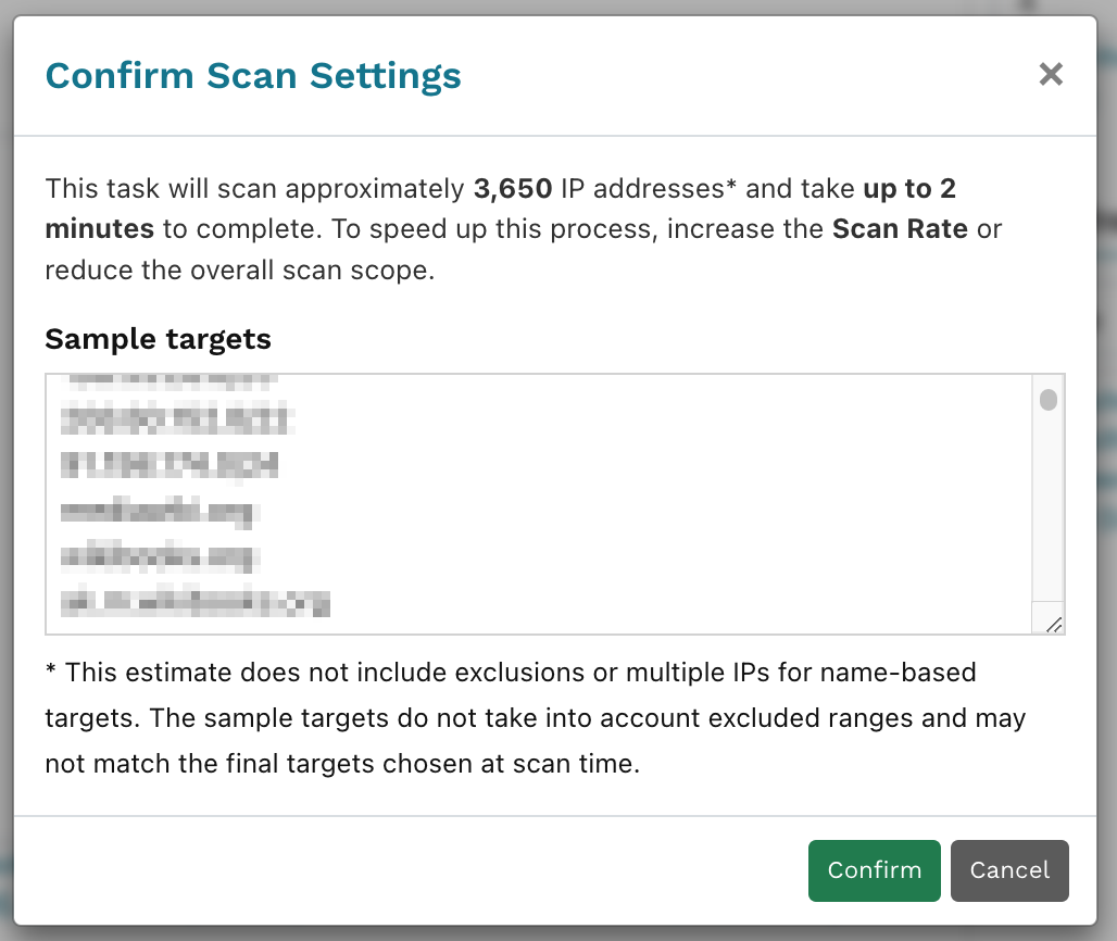 Scan configuration confirmation