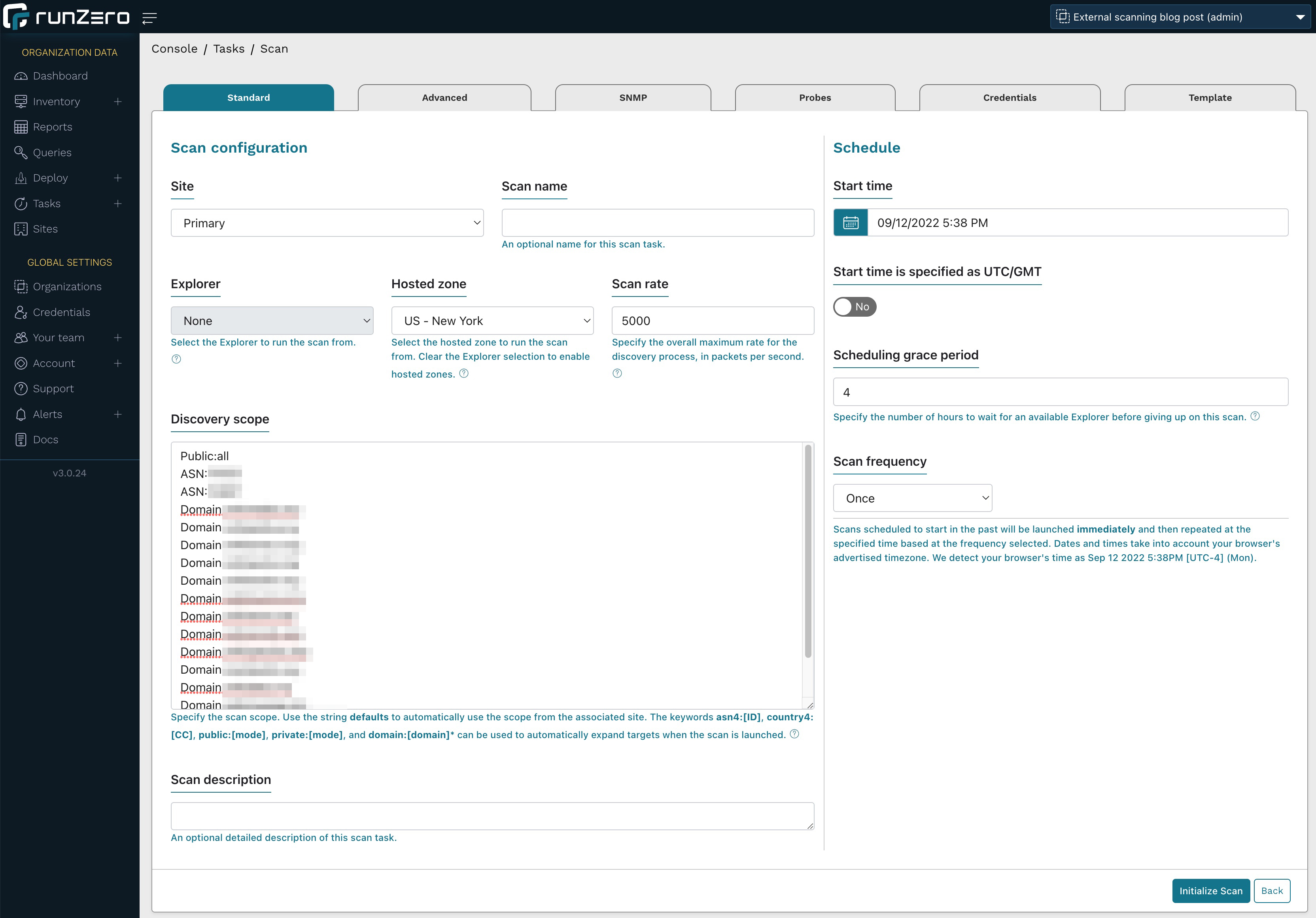 Scan configuration