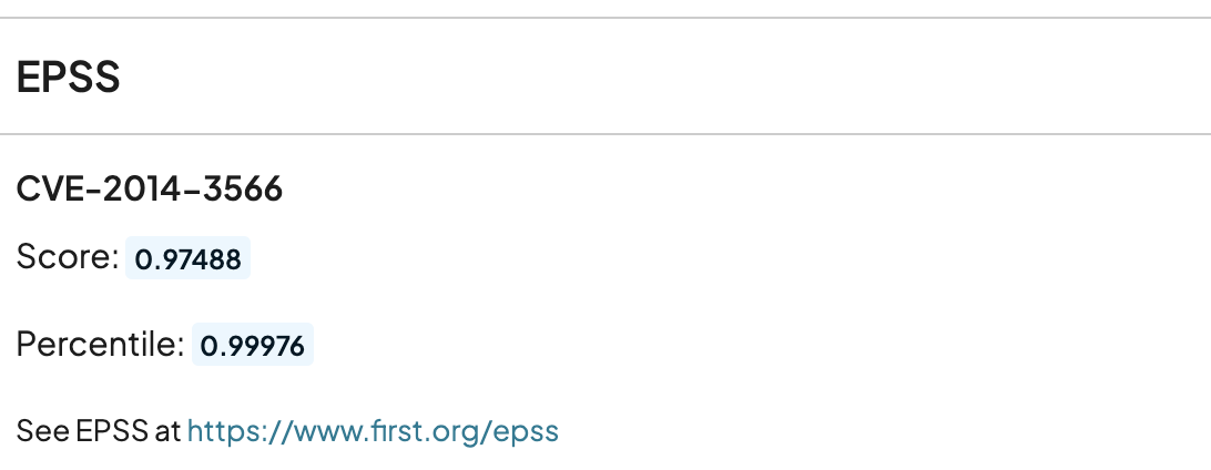 A vulnerability EPSS record.